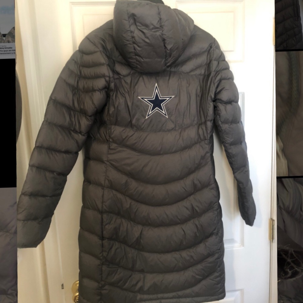 Dallas Cowboys NFL Womens Puff Zip Jacket - Gray